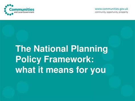 Ppt The National Planning Policy Framework What It Means For You