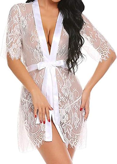 Oasisocean Women S Exotic Nightgowns Lingerie Kimono Robe Lace Smock