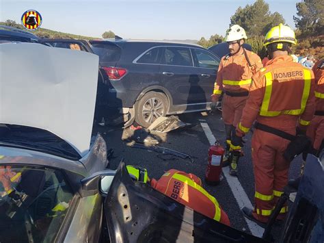 Siete heridos leves en un accidente múltiple en El Rebollar que tuvo