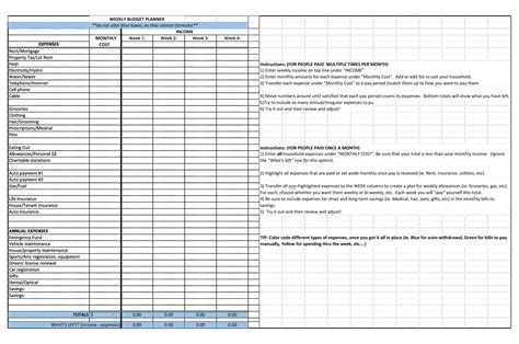 30 Free Weekly Budget Templates Excel Word Templatearchive