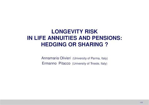 PDF LONGEVITY RISK IN LIFE ANNUITIES AND PENSIONS HEDGING OR