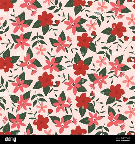 Ornamental Trendy Vector Seamless Floral Ditsy Pattern Design Modern