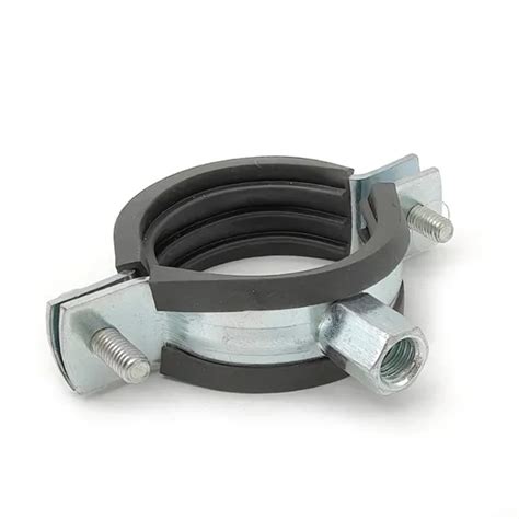 Rubber Lined Lined Two Screw Hot DIP Galvanized Clamp For Mounting Pipes Two Screw Pipe Clamp
