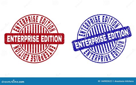 Grunge Enterprise Edition Textured Round Stamps Stock Vector