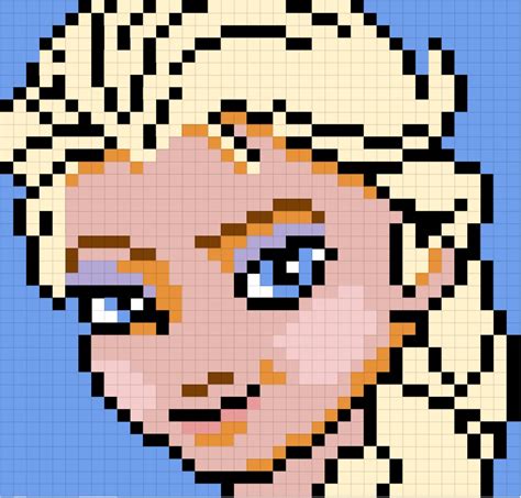 Princess Elsa Pixel Art Image Etsy