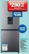 Hisense L Titanium Inox Finish Bottom Freezer Fridge With Water