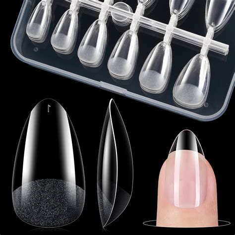 Gelike Ec 120pcs Short Almond Shaped Soft Gel Nail Tips Kit Acrylic