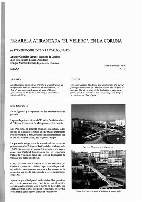 PDF Pasarela atirantada El Velero en La Coruña