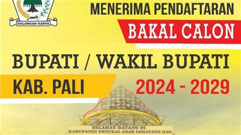 Partai Golkar Buka Pendaftaran Bakal Calon Bupati Wakil Bupati Pali