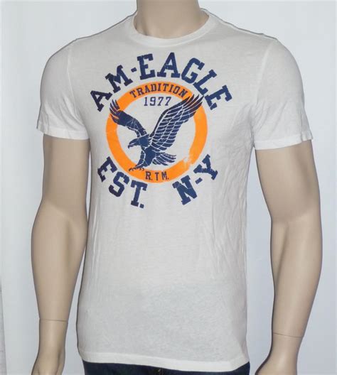 American Eagle Outfitters Aeo Mens Circle Eagle Logo White T Shirt New