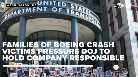 Boeing Crash Victims Families Urging Department Of Justice To Hold Company Criminally