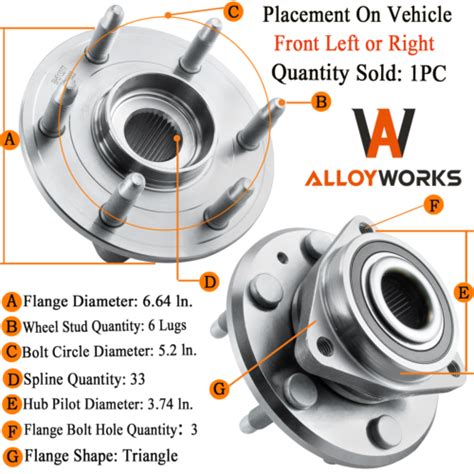 Front Wheel Hub Bearings For Chevy Traverse Gmc Acadia Buick Enclave