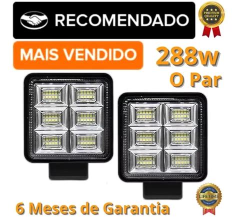 2 Farol Milha 96 Led Extra Forte 288w Trator Caminhão 12v24v Frete grátis