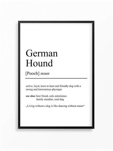 German Hound Definition Poster Dog Owner Gift Birthday Poster Dog Breed ...