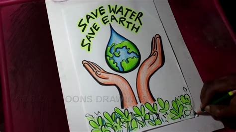 How To Draw Save Trees Save Water Save Earth Poster Drawing Youtube