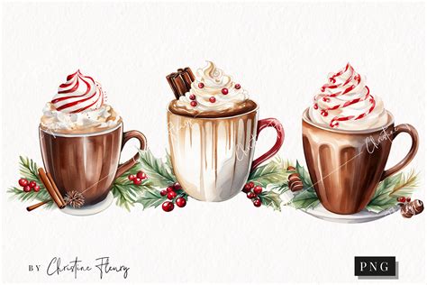 Watercolor Hot Cocoa Clipart Graphic By Christine Fleury Creative Fabrica
