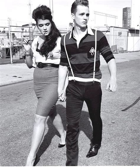 Retro 1950s Greaser Couple Rockabilly Fashion Rockabilly Girl