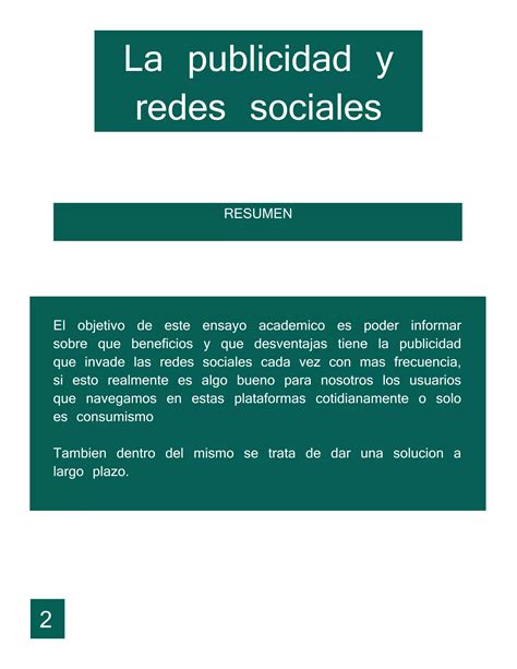 Ensayo La Publicidad Y Las Redes Sociales PDF Descarga Gratuita