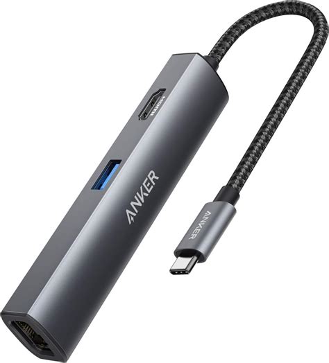 Anker Adaptateur Hub USB C Adaptateur USB C 5 En 1 Avec USB C 4K Vers