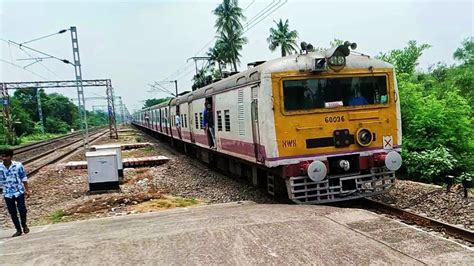 Purple Colour Emu Local Train Dangerous And Furious Skipped At Railgate