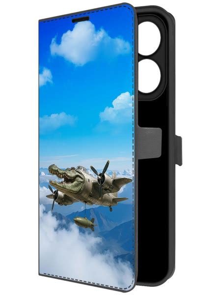 Чехол книжка Krutoff Eco Book для INFINIX Hot 40i Бомбардиро Крокодило черный купить на OZON