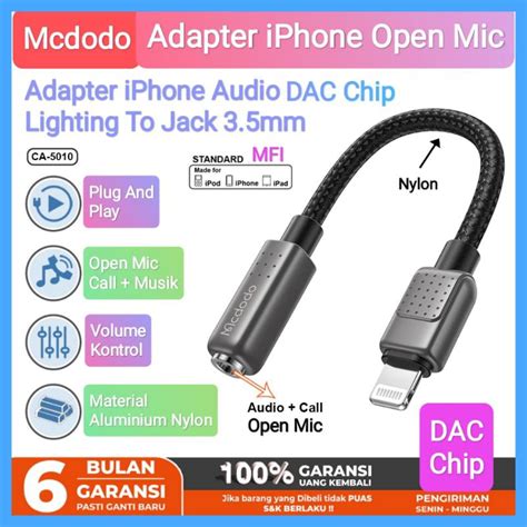 Jual Mcdodo Adapter Converter Splitter Lighting IPhone To Jack 3 5mm