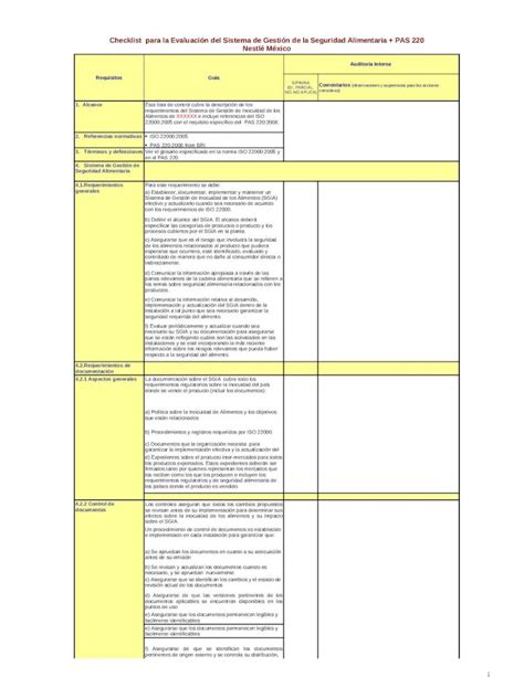 Xls Lista De Verificacion Iso Pas Dokumen Tips