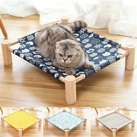 Pet Hammock Cat Solid Wood Bed for Cat Dog Portable Cat Bed Washable ...