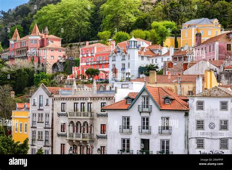 The Historic Town And Central Square Of Sao Martinho From The Gardens