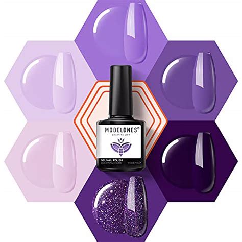Modelones Gel Nail Polish Set Purple 6 Colors Nedysia