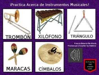 Spanish Music Instruments Memory Game Practica Los Instrumentos