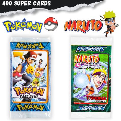 Kit Pacotinhos De Cards Pokemon Naruto C Unidades Cada