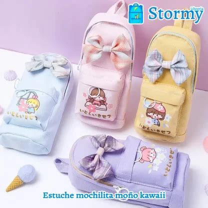 Estuche mochilita moño kawaii Libreria Stormy