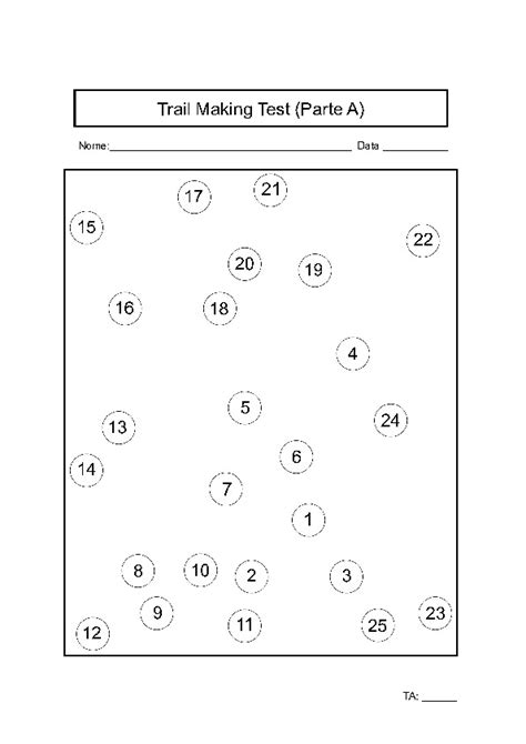 Printable Trail Making Worksheets