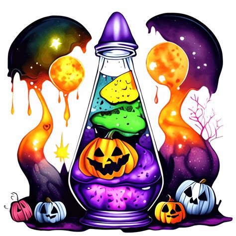 Halloween Aesthetic Lava Lamp by Lisa Frank · Creative Fabrica