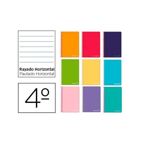 Cuaderno Espiral Liderpapel Cuarto Witty Tapa Dura H Gr Rayado