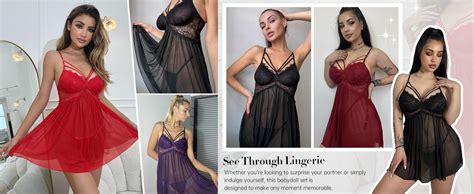 Avidlove Lingerie For Women Mesh Lace Babydoll Wedding Lingeries Deep V Neck Boudoir Outfits