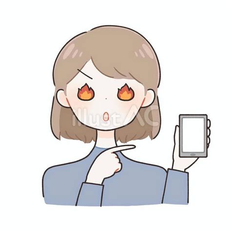 熱くおすすめするスマホを持っている女性イラスト No 23797951／無料イラストフリー素材なら「イラストac」