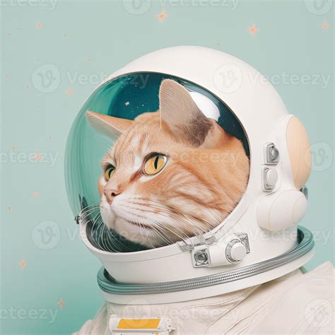 Cat Astronaut In Space Suit Space Cat Portrait In Pop Art Style