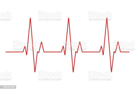 Ilustración De Gráfico De Frecuencia Cardíaca Línea De Latidos Del Corazón Onda De Icono De Ekg