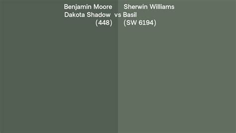 Benjamin Moore Dakota Shadow 448 Vs Sherwin Williams Basil Sw 6194