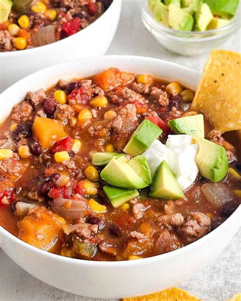 Fall Harvest Chili With Squash And Sweet Potato