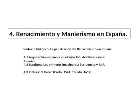 PPT TEMA 10 Arte del Renacimiento y el Manierismo España ppt