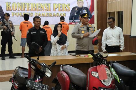 Pasutri Di Pamekasan Jadi Spesialis Curanmor Belasan Motor Curian