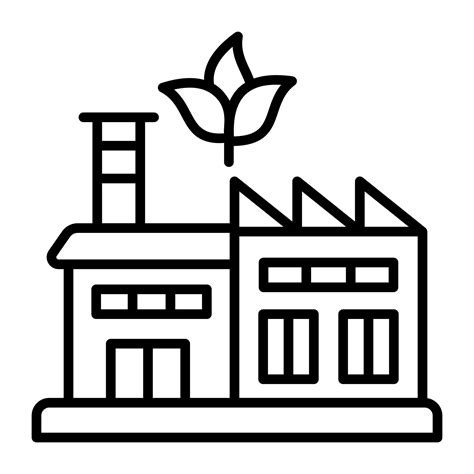 Factory Building With Leaves Depicting Vector Of Green Factory Eco