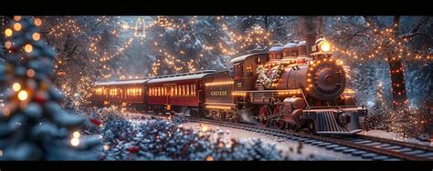 Premium Photo | A Festive Holiday Train Chugging Through Wallpaper