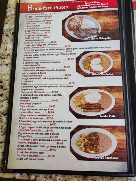 Menu At La Campana Restaurant Amarillo Canyon Dr