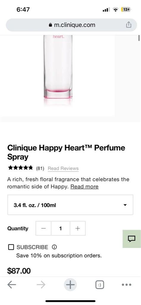 Clinique Happy Heart Perfume Spray Beauty Personal Care Fragrance