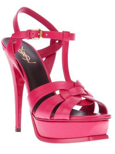 Ysl Tribute Platform Sandals Heels Fuchsia Heels Heels