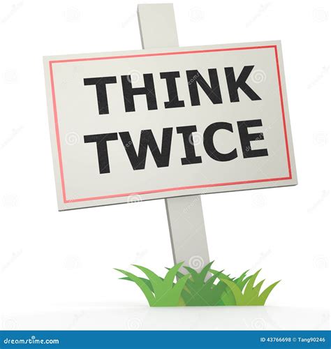 White Banner Think Twice Stock Illustrations 5 White Banner Think